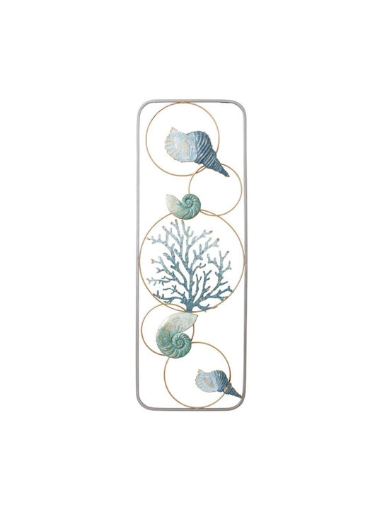 Marhome Blue Wall Decor Made of Metal 89.5x3.8x31.1cm