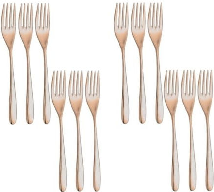 Raki Set Of Fruit/Dessert Stainless Steel Rose Gold Forks 12 Pieces