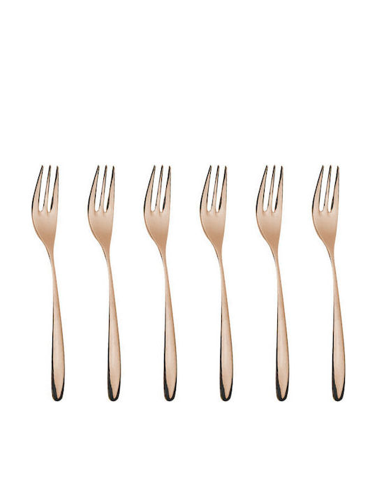 Inoxriv Set Furculițe Fructe/Desert Inoxidabile Rose Gold 15.3cm 6 Bucăți