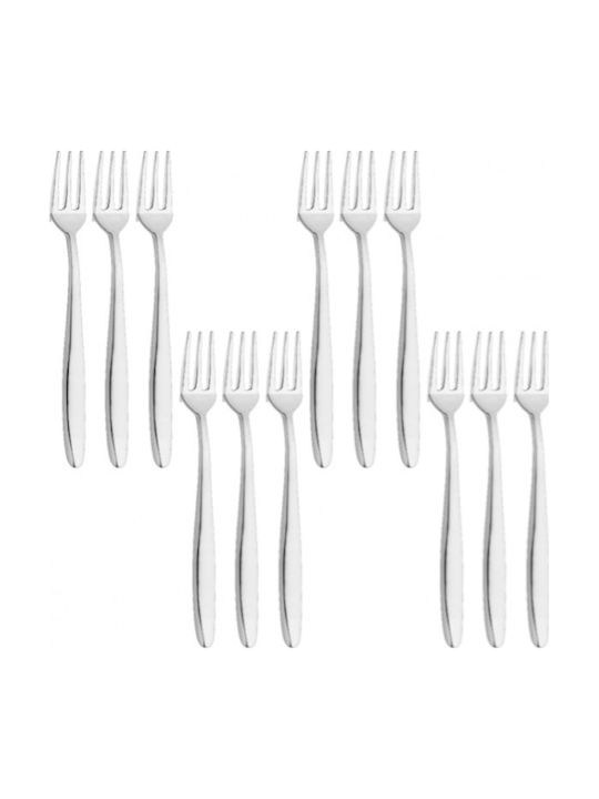 Raki Annie Set Fruit Dessert Forks Stainless Silver 12 Pieces