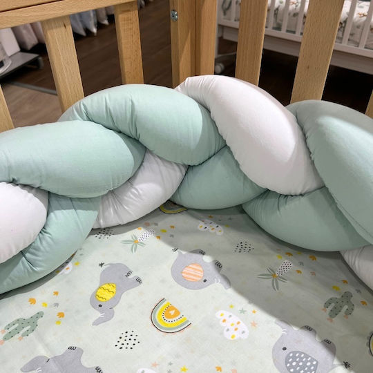 Natalino Bebelino Braided Crib Bumper Inside Multicolour Mint 20x190cm PL221