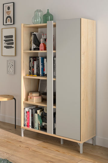 Lenk Floor Bookcase Wooden Beige 100x36x161cm
