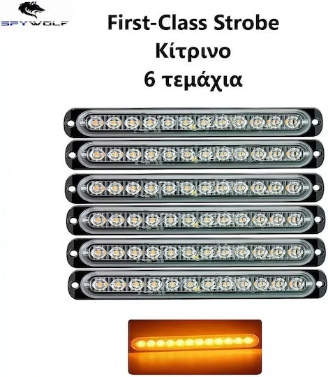 Spywolf First-class Led Strobe LKW-Volumenleuchten Gelbe 12led 12/24v 6000lm 6 Stück Tc-327