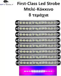 Spywolf First-class Led Strobe Φαναράκι Όγκου Κόκκινο-μπλε 12led 12/24v 6000lm 8 Τεμάχια Tc-334