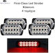 First-class Led Strobe Φαναράκι Όγκου Κόκκινο 12led 12/24v 6000lm 4 Τεμάχια Tc-349