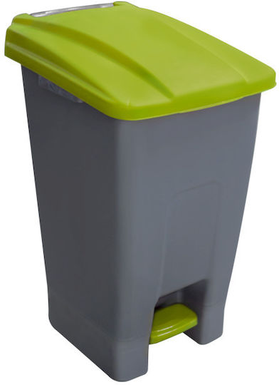 Raki Plastic Waste Bin with Pedal Green 70lt