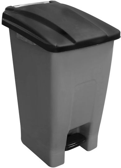 Raki Coș de Gunoi Plastic cu Pedală și Roți Negru 70l