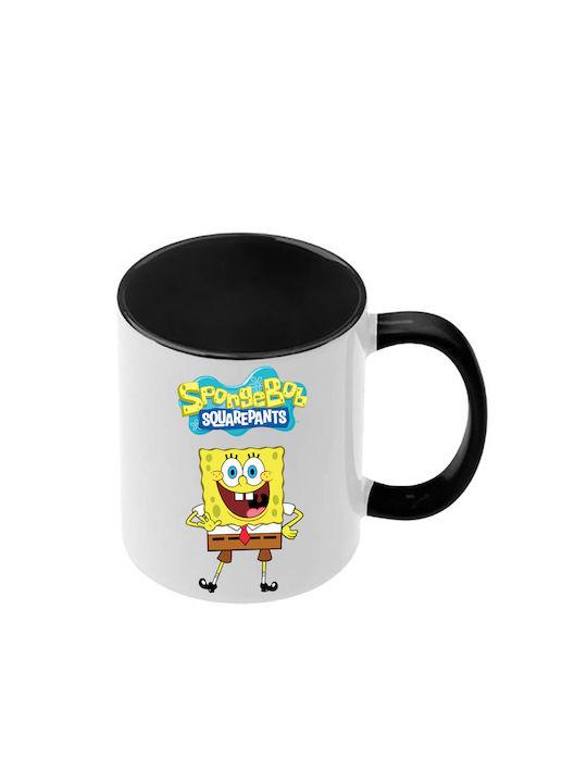 SpongeBob Mug Black Handle Interior