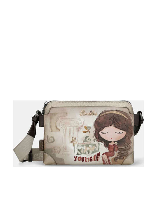 Damen Stoff Schulter Tasche Mehrfarbig