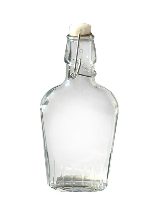 Raki Μπουκάλι Νερού Γυάλινο με Κλιπ Διάφανο 250ml