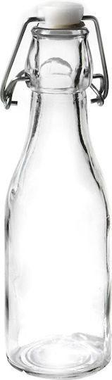 Raki Airtight Μπουκάλι Νερού Γυάλινο με Κλιπ Διάφανο 245ml