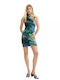 Sommer Mini Abendkleid Trekking Grün