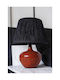Ceramic Table Lamp Red Ceramic With Black Shade 30x40cm
