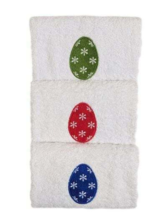 Nakas Concept Set of Bath Towels 3 pcs Floral Easter Eggs Bright Colours