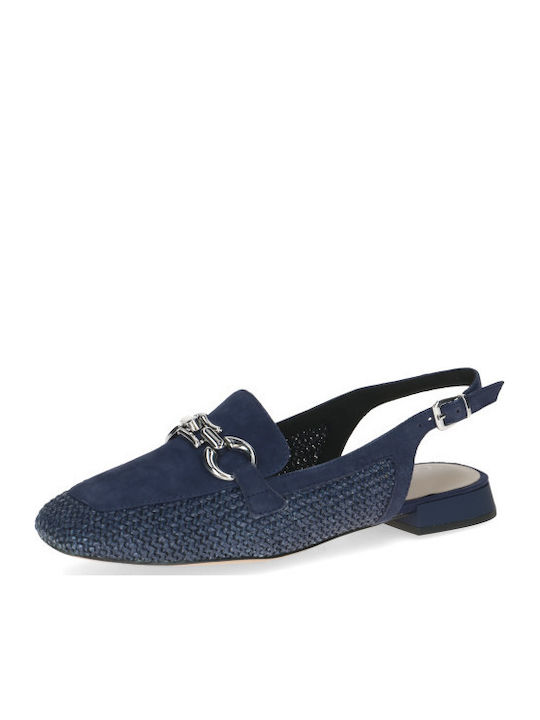Leather Women's Moccasins in Blue Colour