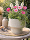 Kaemingk Metallic Gray Plant Pot 24x24x20cm