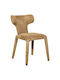 Veloria Dining Chairs with Fabric Upholstery Yellow 2 Pieces 50x62x80cm