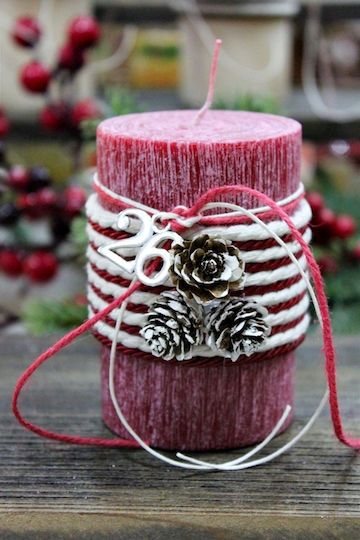 Gerakis Christmas Red Candle 10x6.5cm