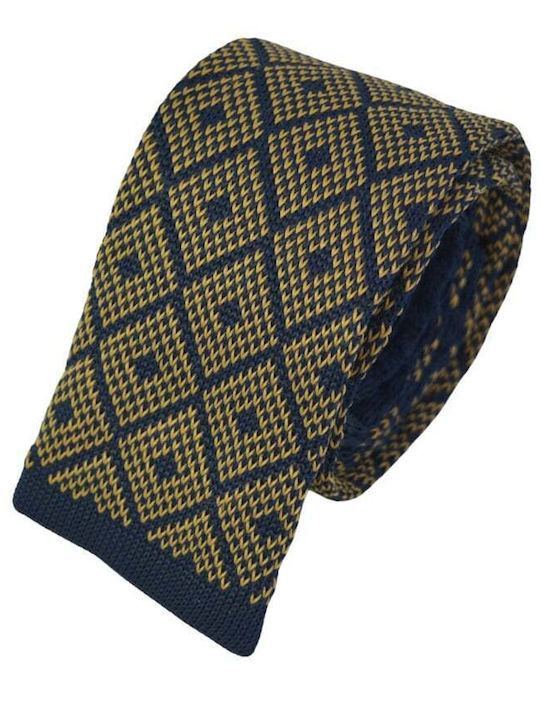 E-Ties Men's Knitted Printed Tie in Blue Color