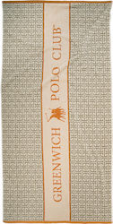 Greenwich Polo Club Πετσέτα Θαλάσσης Βαμβακερή Taupe-Orange