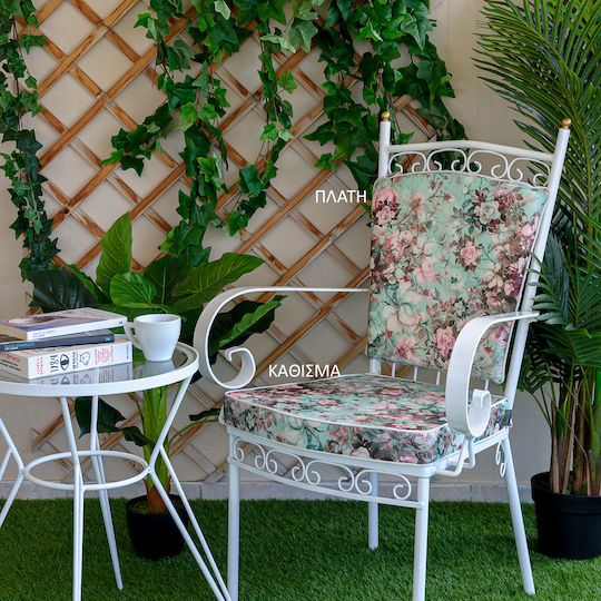 Be Comfy Waterproof Garden Chair Cushion Floral Petrol 42x42cm