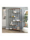 Βιβλιοθήκη Larissa Μαύρο - Pine Oak 90x30x159εκ.