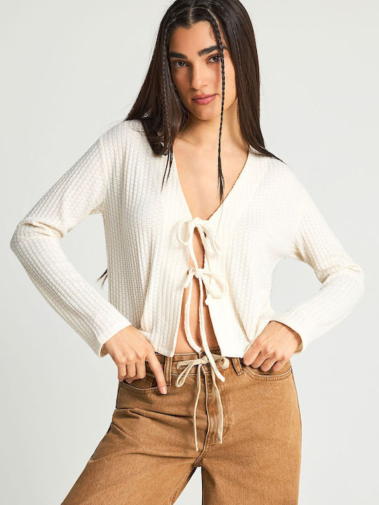 Women's Knitted Cardigan in White Colour