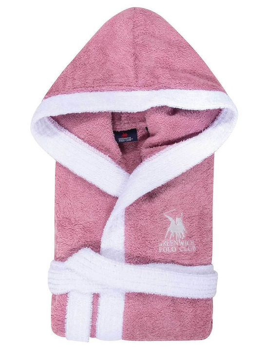 Greenwich Polo Club Παιδικό Μπουρνούζι Essential 8619 Ροζ με Κουκούλα