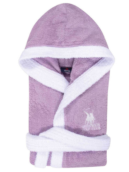 Greenwich Polo Club Kids Bathrobe Essential Purple Hooded