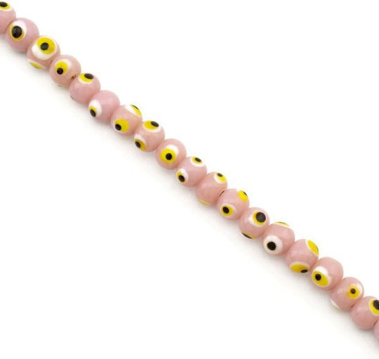 Glass Eye Round 7mm/~ø1mm 65 Pieces per Pack Pink