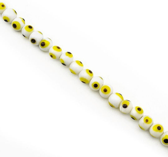 Γυαλινο Ματι Στρογγυλο 7mm/~ø1mm 65τεμ/κορ Ασπρο