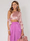 Women's Blouse Satin Nude