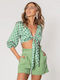 Bluza Damă Satinată Verde 70s