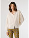 Women's Cotton Long Sleeve Blouse Antique White