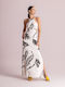 Summer Maxi Dress for Wedding Christening Open Back White