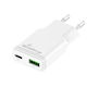 MediaRange Charger Without Cable GaN with USB-A Port and USB-C Port 30W Power Delivery / Quick Charge 3.0 White (MRMA125)