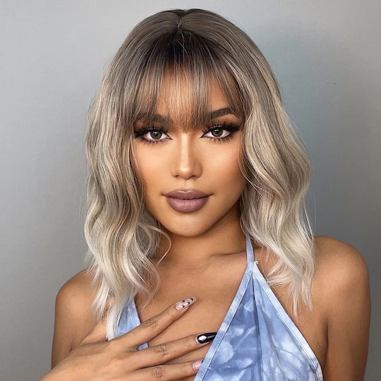 Animis Beauty Perücke Mit Synthetisches Haar In Blond Farbe 36cm