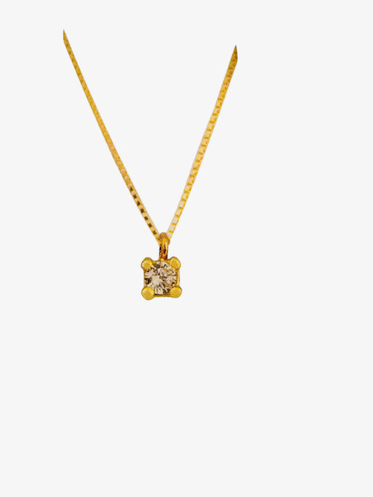 Χρυσό Κολιέ Κ14 Ζιργκον Βάρος 1.5gr