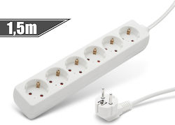 Set 1 Delight Extension Cord 6 Outlet Distributor 1.5 M
