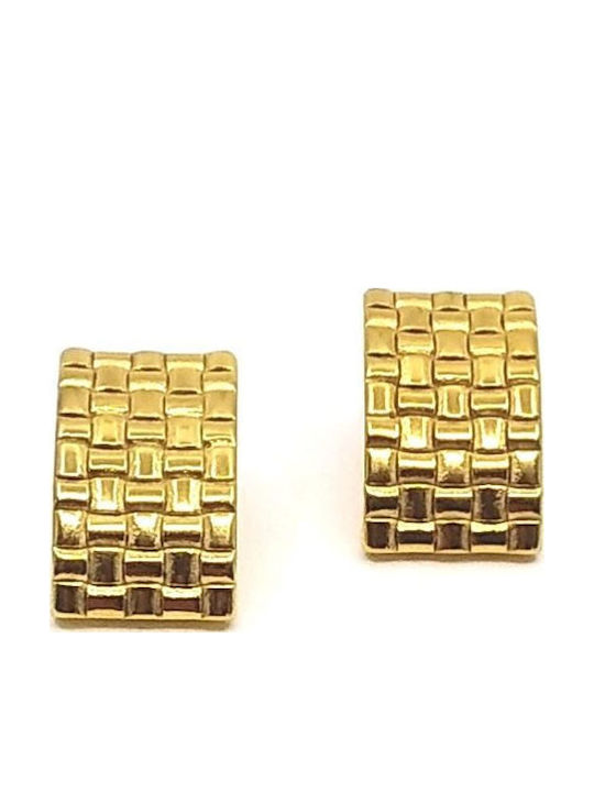 Legola Gold Plated Steel Stud Earrings Grey