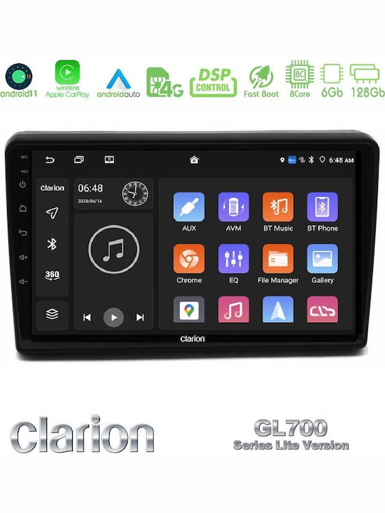 Clarion Car Audio System for Citroen C5 2008-2019 Bluetooth USB WiFi GPS Apple CarPlay Android Auto with 10" Touch Screen