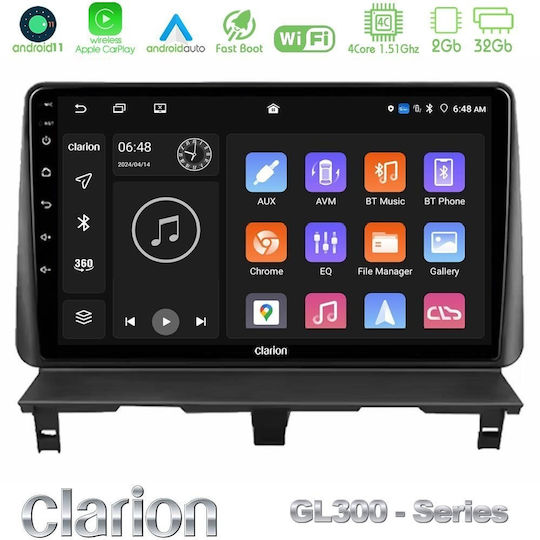 Clarion Ηχοσύστημα Αυτοκινήτου για Peugeot Partner Citroen Berlingo 2002-2008 (Bluetooth/USB/AUX/WiFi/GPS/Apple-Carplay/Android-Auto) με Οθόνη Αφής 9"