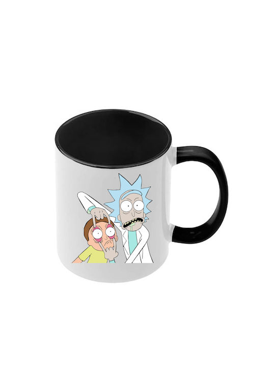 Κούπα Rick Morty Μαύρη Λαβή Εσωτερικό