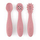 Petite & Mars Baby Silicone Spoon Set for 6+ Months Pink 3 Pieces