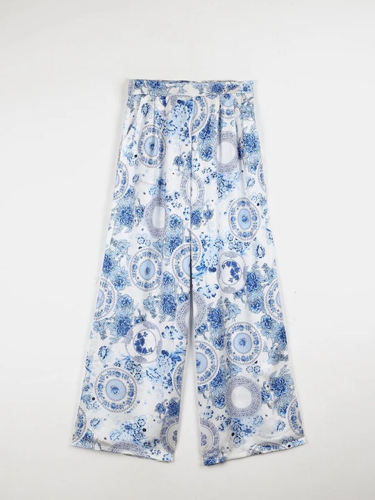 Rock Club Women's Satin Blue Trousers
