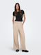 Wide Women's Linen Pantaloons Beige