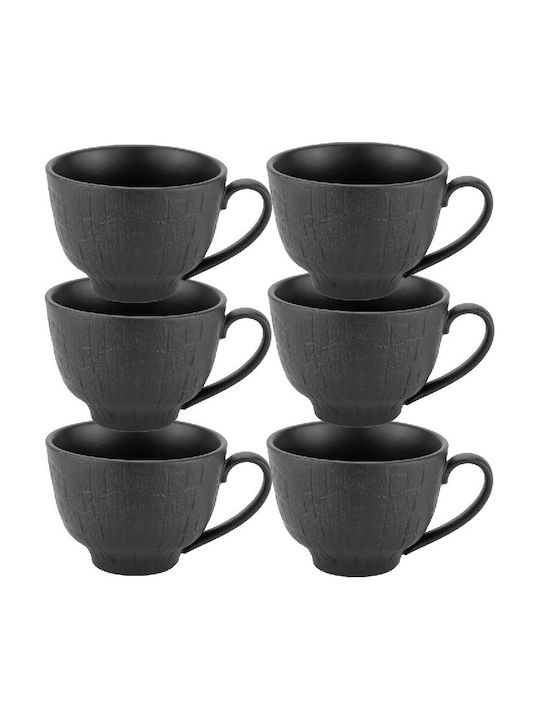 Raki Set Cesti Maro Din Porțelan Negru 120ml 6 Bucăți