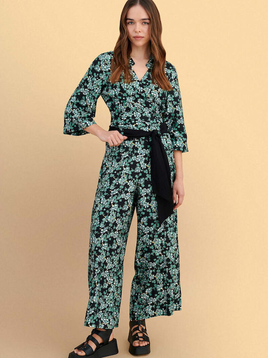 Women's Zip Culottes Floral Green