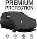Roza Waterproof Car Cover XL 540x175x120cm Reflective Strips & UV Protection Outdoor Car Cover Fastening with Rubber Black