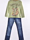 Kids Clothing Set with Pants Summer 2 Pieces Khaki-Jeans